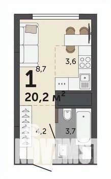 Студия квартира, вторичка, 20м2, 23/30 этаж