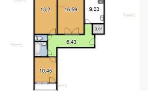 3-к квартира, вторичка, 79м2, 5/9 этаж