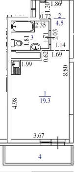 Студия квартира, сданный дом, 28м2, 3/25 этаж