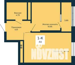 1-к квартира, вторичка, 44м2, 25/25 этаж
