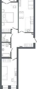 2-к квартира, вторичка, 81м2, 1/25 этаж