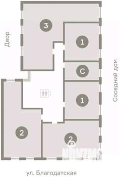 2-к квартира, вторичка, 69м2, 2/9 этаж