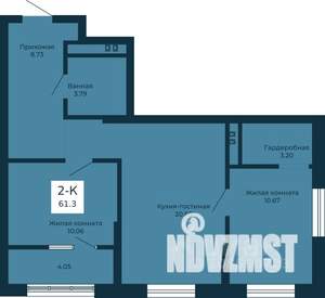 2-к квартира, вторичка, 61м2, 12/25 этаж