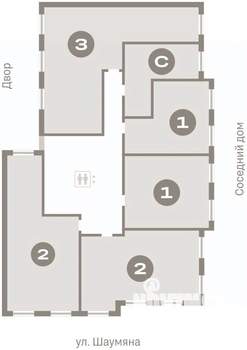 1-к квартира, вторичка, 44м2, 4/9 этаж