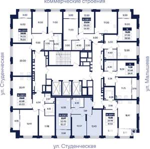 2-к квартира, вторичка, 52м2, 22/31 этаж