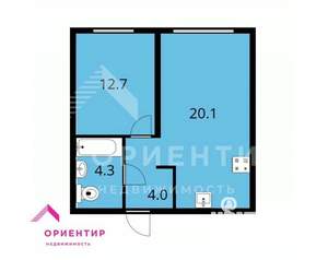 1-к квартира, вторичка, 41м2, 3/16 этаж