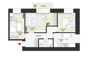 3-к квартира, вторичка, 54м2, 9/9 этаж