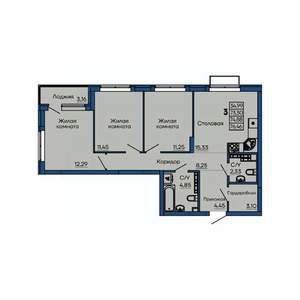 3-к квартира, вторичка, 75м2, 8/13 этаж