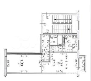 2-к квартира, вторичка, 43м2, 3/5 этаж
