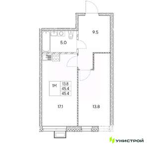 1-к квартира, вторичка, 45м2, 11/31 этаж