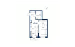 1-к квартира, вторичка, 48м2, 28/28 этаж