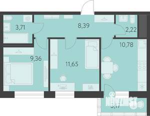 2-к квартира, вторичка, 48м2, 17/18 этаж