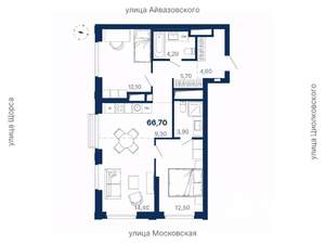 2-к квартира, вторичка, 67м2, 12/29 этаж