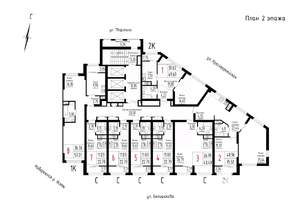 2-к квартира, строящийся дом, 50м2, 2/25 этаж