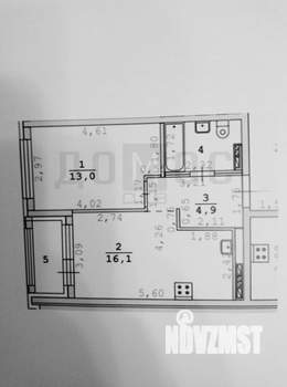1-к квартира, сданный дом, 38м2, 8/17 этаж
