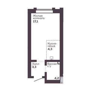 1-к квартира, вторичка, 29м2, 27/30 этаж