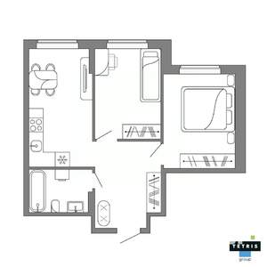 2-к квартира, вторичка, 50м2, 19/32 этаж