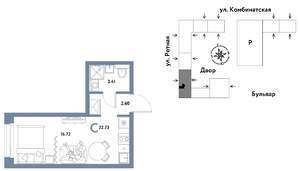 Студия квартира, вторичка, 23м2, 4/21 этаж