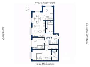 3-к квартира, вторичка, 97м2, 26/29 этаж