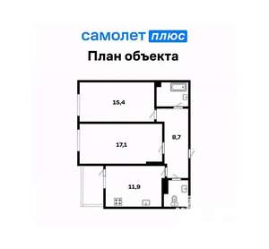 2-к квартира, вторичка, 59м2, 8/8 этаж
