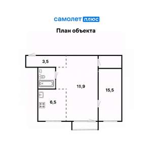 2-к квартира, вторичка, 46м2, 5/5 этаж