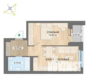 1-к квартира, вторичка, 44м2, 11/25 этаж