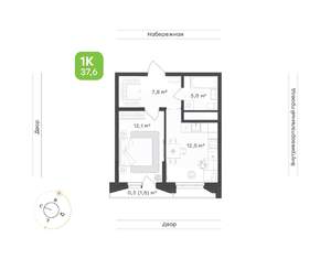 1-к квартира, вторичка, 38м2, 21/24 этаж