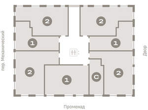 2-к квартира, вторичка, 73м2, 6/8 этаж