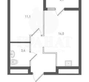 1-к квартира, строящийся дом, 35м2, 7/19 этаж