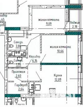 2-к квартира, вторичка, 51м2, 15/19 этаж