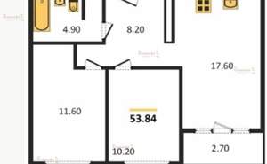 2-к квартира, вторичка, 54м2, 5/25 этаж