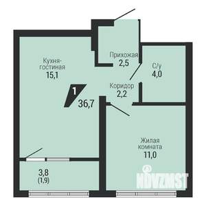 1-к квартира, вторичка, 37м2, 11/31 этаж