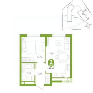 2-к квартира, вторичка, 36м2, 4/24 этаж
