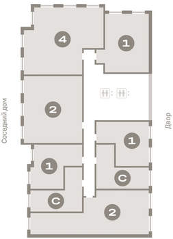 1-к квартира, вторичка, 57м2, 4/15 этаж