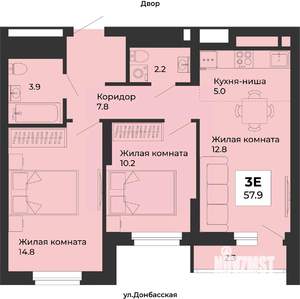 2-к квартира, вторичка, 58м2, 24/25 этаж