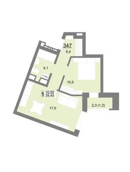 1-к квартира, вторичка, 39м2, 17/18 этаж