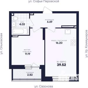 1-к квартира, вторичка, 40м2, 6/17 этаж