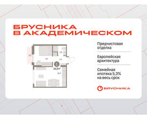 1-к квартира, вторичка, 35м2, 5/9 этаж