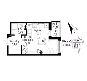 Студия квартира, вторичка, 28м2, 3/9 этаж