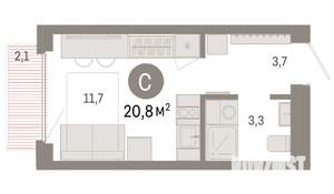 Студия квартира, вторичка, 21м2, 5/9 этаж