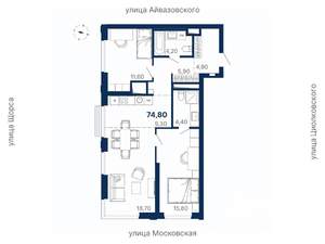 2-к квартира, вторичка, 75м2, 27/29 этаж