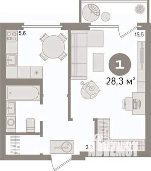 1-к квартира, вторичка, 28м2, 9/9 этаж