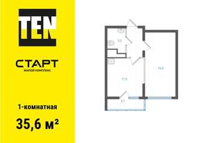 1-к квартира, вторичка, 36м2, 18/25 этаж