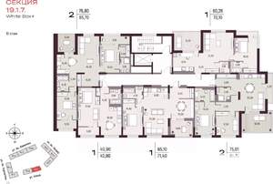 1-к квартира, вторичка, 60м2, 10/25 этаж