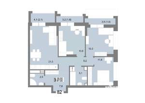 3-к квартира, вторичка, 87м2, 14/25 этаж