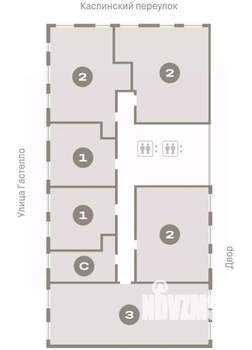 2-к квартира, вторичка, 73м2, 3/16 этаж