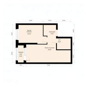 1-к квартира, строящийся дом, 46м2, 2/30 этаж