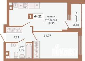 1-к квартира, вторичка, 44м2, 2/31 этаж