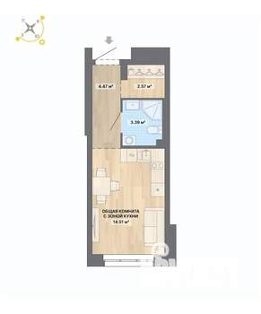 Студия квартира, вторичка, 25м2, 28/30 этаж