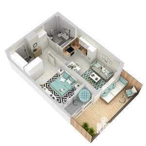 1-к квартира, вторичка, 44м2, 1/25 этаж
